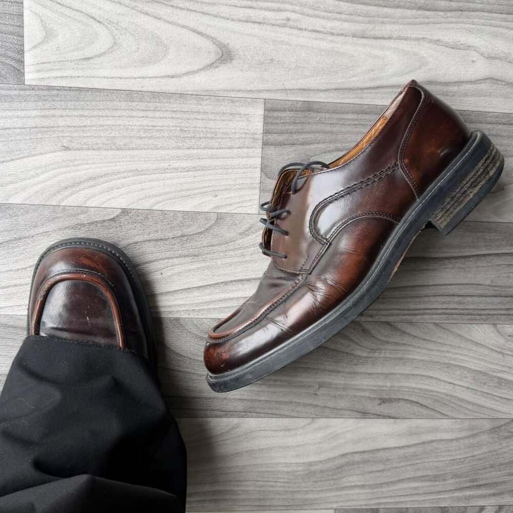 Bass Oxford Dress Shoes Size Mens 11 Brown Chunky Leather Y2K